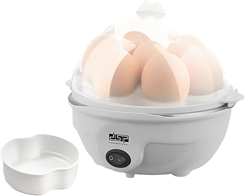 DSP Electric Egg Cooker 2-in-1 Steamer, 6-Egg Capacity, Rapid Boiler for Hard, Soft, and Poached Eggs, BPA-Free, Automatic Shut-Off, Multi-Function Cooker for Healthy Breakfasts, Model -KA5016 (Pink)