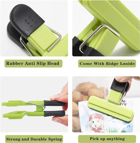 Yowlens Bag Clips for Food Storage Kitchen Storage Clip Seal Clips, 6 Pcs Sturdy, Airtight, Reusable Clips for Sealing Freezer Bags-Ideal for Home & Kitchen & Office