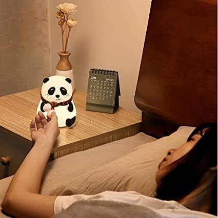 Desidiya Panda Touch Silicone Lamp - Multicolor Rechargeable Night Light for Kids, Birthday Gift for Girls and Boys - Close Eye