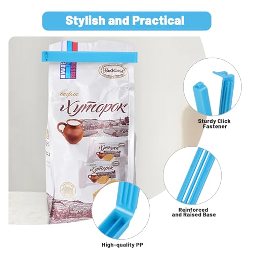 Tahbarshi 40PCS Food Storage Bag Clips Bag Sealing Clips for Food Storage Bags in 2 Sizes & 5 Colors Keep Food Fresh Convenient for Food and Sandwich Bags