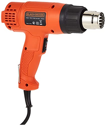 BLACK+DECKER 1750W Corded 2 Mode Heat Gun for Stripping Paint, Varnishes & Adhesives, Orange/Black - KX1650-B5,