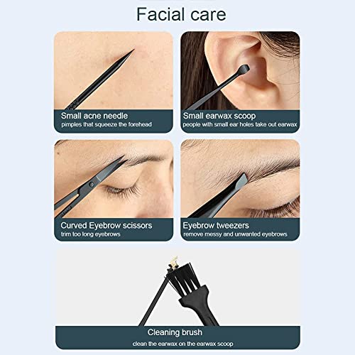 ORiTi Manicure Set with PU Leather Case, Pedicure Kit, Nail Clippers Scissors, Personal Care Tool 16 in 1 Grooming Kit Gifts for Men Women (Grey/Black)