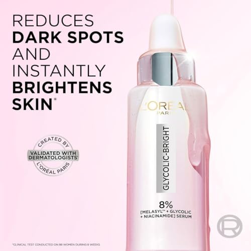 L’Oréal Paris Melasyl Glycolic Acid and Anti Dark Spot Face Serum with Niacinamide, Instant Glow 30 ml