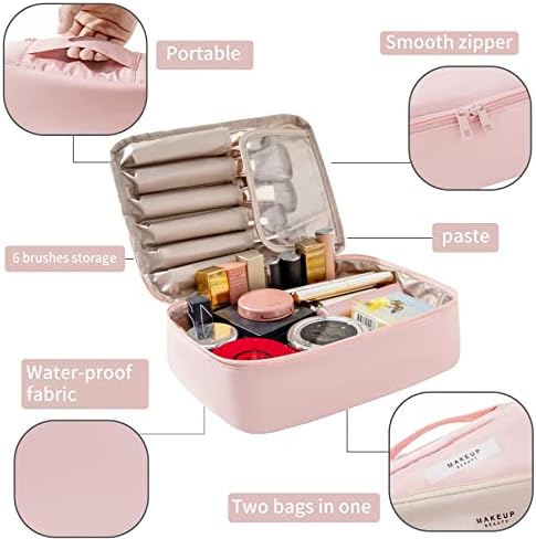 Queboom Travel Makeup Bag Cosmetic Bag Makeup Bag Toiletry bag for women and girls