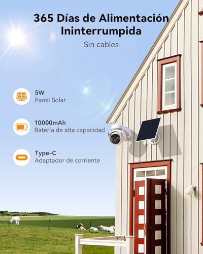 Imou 4G LTE Solar Security Camera, Surveillance Camera with 10000mAh Battery, Color Night Vision, Two-Way Audio, IP66, Low Temperature Charging, SIM and SD Card Included