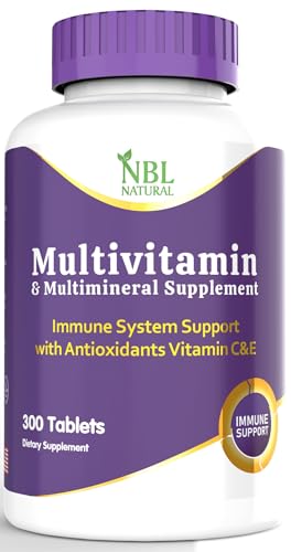 NBL NATURAL Adult Multivitamin for Women and Men, Daily Nutritional Support, 300 Tablets