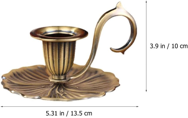 Azonee Retro Taper Candle Holder, Vintage Candlestick Holders, Dinner Handle Stand Iron Pans Fireplace Taper Centre Candelabrum Handheld Mantle Chamberstick Candle Housewarming Holders Art Room