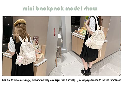 ZFOFLIK Small Flower school bag for Teen Girls Kawaii Floral Backpack for Girls Women Student Aesthetic Cute Mini Bookbag