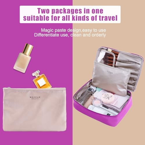 Queboom Travel Makeup Bag Cosmetic Bag Makeup Bag Toiletry bag for women and girls