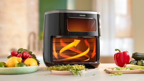 Philips Airfryer 3000 Series XL - Digital Window, 5.6L, RapidAir Technology, See-Through Cooking Window - HD9257/80