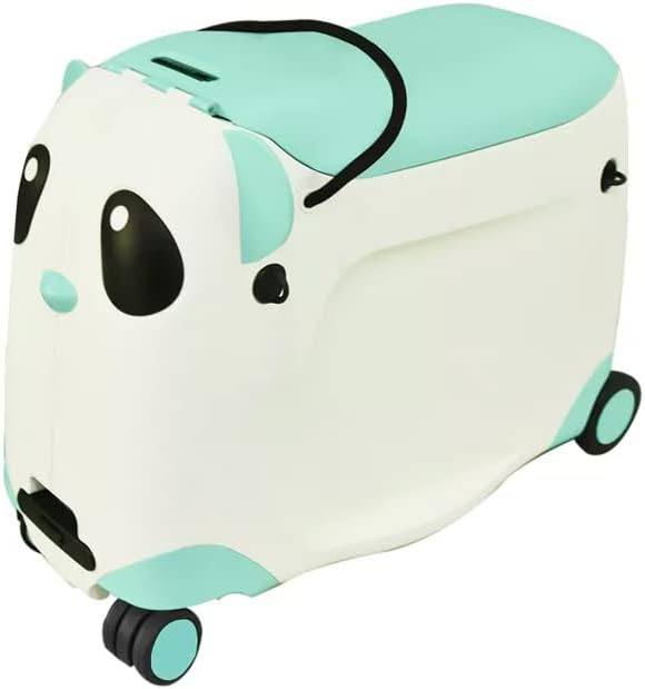 Kids ride on suitcase and hand luggage childrens hand carry bag (Orange with white), 21 - Green with white