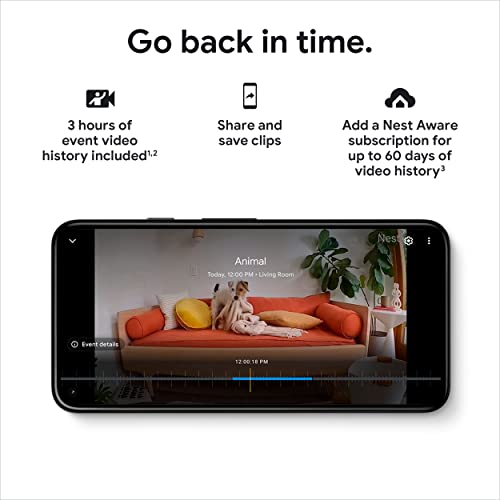 Google Nest Cam 2nd Generation Indoor Wired GA01998-US Snow