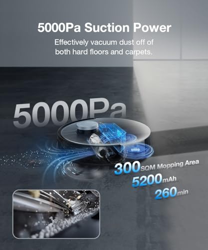 ECOVACS X1 OMNI Robot Vacuum Cleaner (Auto Clean+Auto Empty) Deep Sweeping and Mopping, 5000PA Strongest Suction, AIVI 3D and OZMO Turbo 2.0 Technology, OK, YIKO Voice Control (1 Year Warranty)