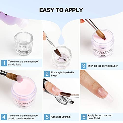 MAGIC ARMOR Acrylic Nail Kit Acrylic Powder and Professional Liquid Monomer set with Acrylic Nail Brush tips for Acrylic Nails Extension Beginner kit for Acrylic Nails Extension Beginner kit