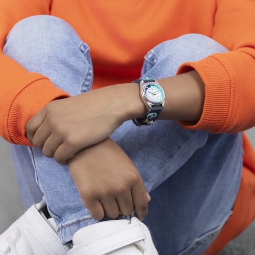 Tikkers Kids Time Teacher 3D Navy Football Silicone Strap Watch
