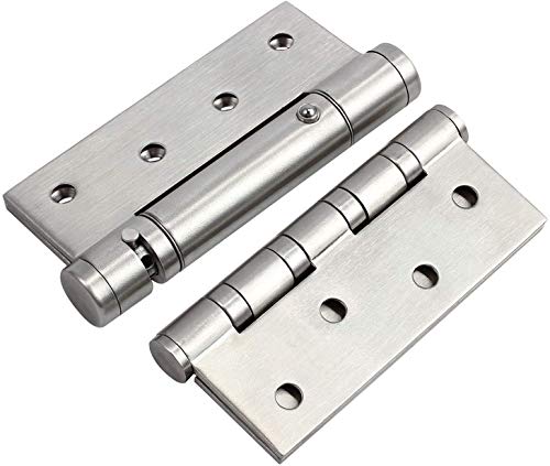 Tritow Adjustable Door Hinges 4inch Fire Rated Door Hinges Self Closing Adjustable Spring Hinge Single Action Stainless Steel Polished Chrome Home Hardware Hinge Accessories (Size : 3pcs)