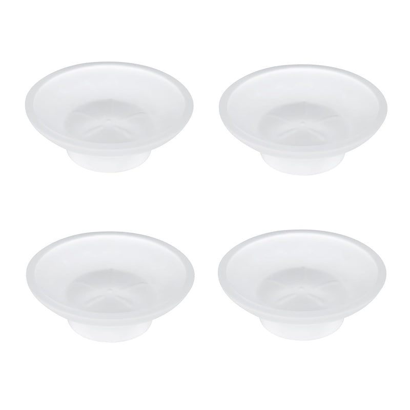 NOSKIN 4 Pack Soap Dish Round, Frosted Glass Replacement Spare Soap Holder for Bathroom Vanities Countertops Kitchen Sink