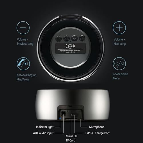 TERRIFI Mini Portable Wireless Bluetooth Speaker with HD Sound, Super Bass, Built-in Mic, Compatible with PC/Tablet, Answer Calls, Gift for Home and Outdoor Activities