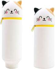 Voarge Animal Silicone Pencil Case 2 in 1 Soft Silicone Pencil Case for School Office Cat