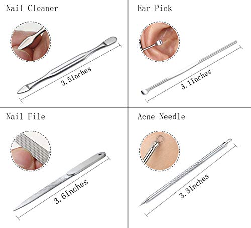 Keiby Citom Manicure Set Professional Nail Clippers Kit Pedicure Care Tools- Stainless Steel Grooming Kit 12Pcs for Travel or Home (Rose Gold)