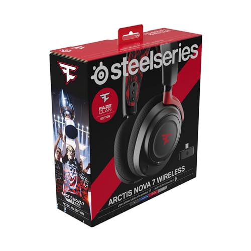 SteelSeries Arctis Nova 7 FaZe Clan Edition - Multi-Platform Premium Wireless Gaming Headset - Limited Edition - Dual Wireless 2.4 GHz & Bluetooth - 38 HR Fast Charge Battery - PC,PS,Mac,Mobile,Switch