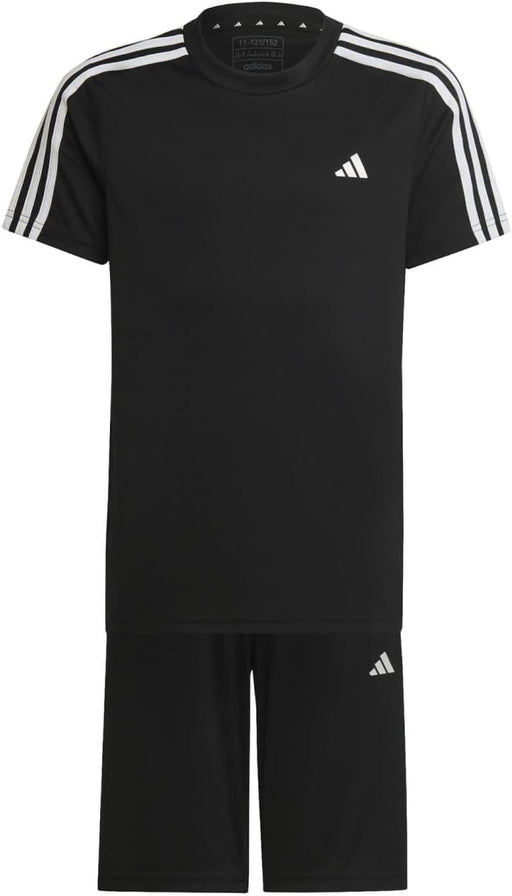 unisex-child Train Essentials Aeroready 3-Stripes Regular-Fit Training Set Tracksuit - Black/White