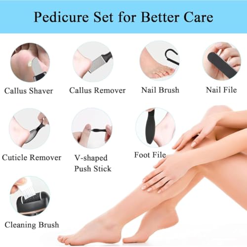 Bixbite 18 Pcs Foot Scrubber for Dead Skin, Get Smooth Feet at Home with Electric Callus Remover for Feet, Rechargeable Electric Foot Callus Remover for Cracked Heels, 30+ Foot Scrub Salon Procedures