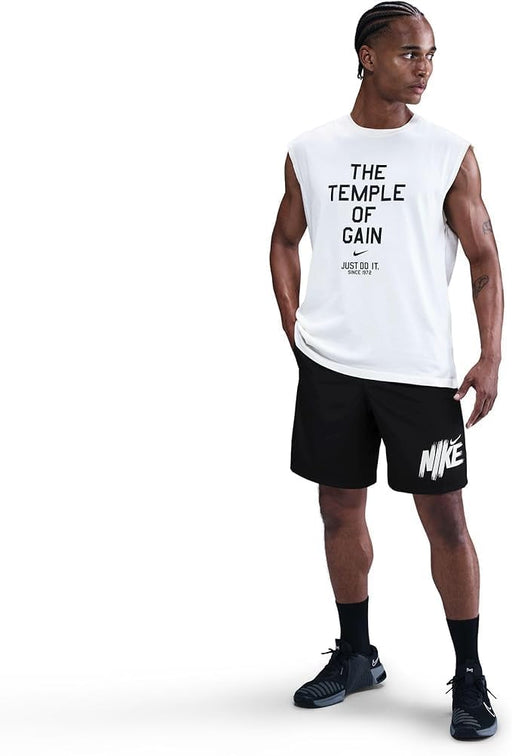 mens Dri-FIT Form 9" Ultra Light Graphics Shorts (pack of 1) - BLACK/MTLC SILVER-WHITE