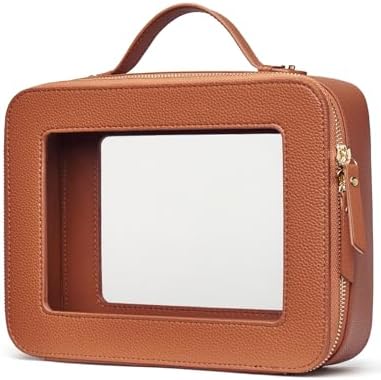 Small Cosmetic Bag for Purse Mini Makeup Bag for School Cute Clear Make Up Pouch for Travel Tiny Leather White Make Up Organizer Case for Backpack Toiletry Bag Waterproof Square Pouch with Zipper