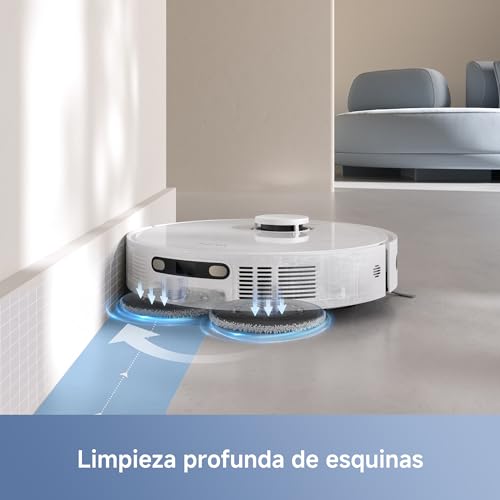 Mova E30 Ultra Robot Vacuum Cleaner and Mop with Automatic Emptying and Self-Cleaning of the Wiper, 7000Pa Suction Power, 10.5 mm Wiper Lift, Ultrasonic Carpet Detection