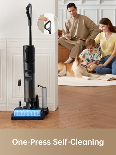 Dreame H12 Dual Wet Dry Vacuum Cleaner, 4-in-1 Cordless Multi-Surface Vacuum Cleaner, Self-Cleaning in One Step with Hot Air Drying, Edge to Edge Cleaning, App