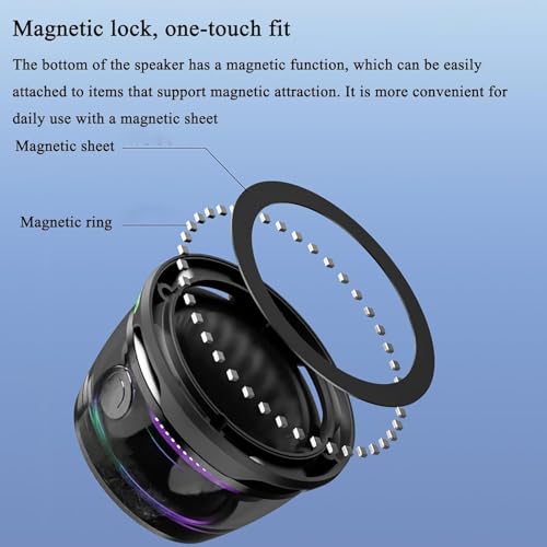 Multifunctional Magnetic Bluetooth Speaker, Magnetic Bluetooth Speaker G200, Magnetic Mini Bluetooth Speaker, G200 Small Wireless Conduction Speaker, Magnetic G200 Speaker (Black)