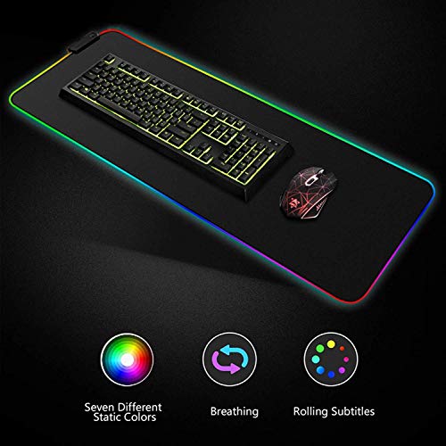 Goodstuff Rgb Gaming MoUSe Pad, Extra Large Soft Led Extended MoUSe Pad, Anti-Slip Rubber Base Computer Keyboard Mat