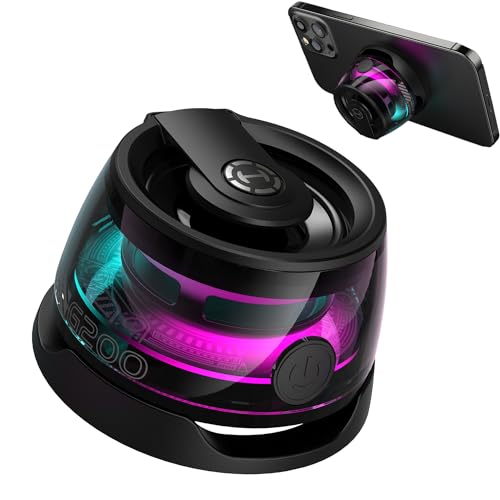 Edifier G200 Magnetic Bluetooth Speaker - Portable Phone Stand for iPhone - Gift Ideas - Game Mode - 7H Playtime - 5W Mini Speaker with Lanyard & RGB Night Light for Camping Tents & Desk/Home Decor
