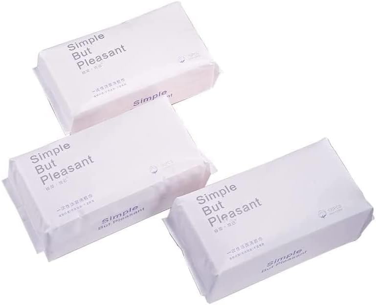 KKAERDIYA Disposable clean face towel, made of cotton only, no flannelette, no perfume, soft makeup pad, soft cotton towel (3, W, L)