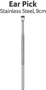 Fitto Stainless Steel Ear Pick 9cm - Reusable Ear Cleaner Earwax Removal Spoon Curette for Safe Ear Hygiene