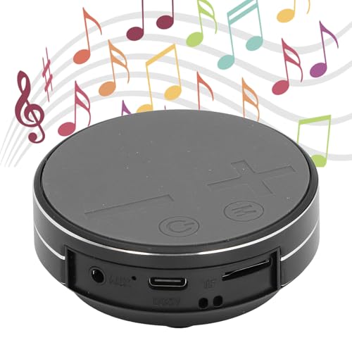 Bone Conduction Speaker, Portable Stereo Mini Waterproof Music Player, Mini Size Music Player with Strong Suction Cup Base for Home Outdoor Travel (Black)