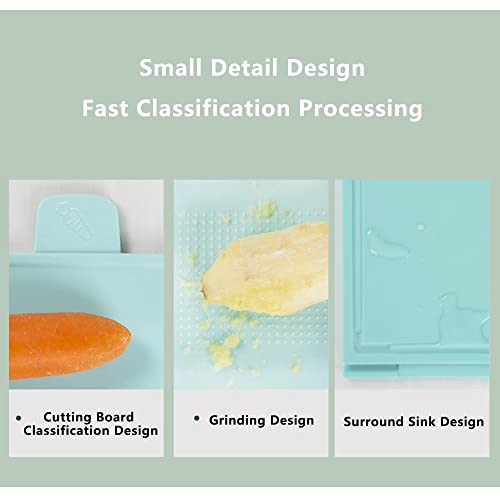 Smart Cutting Board, Smart Knife Cutting Board, Drying Holder Organizer for Kitchen, 3 Color Coded Chopping Boards, 3 Knives, 8 Pairs of Chopsticks, Smart Home Gadgets