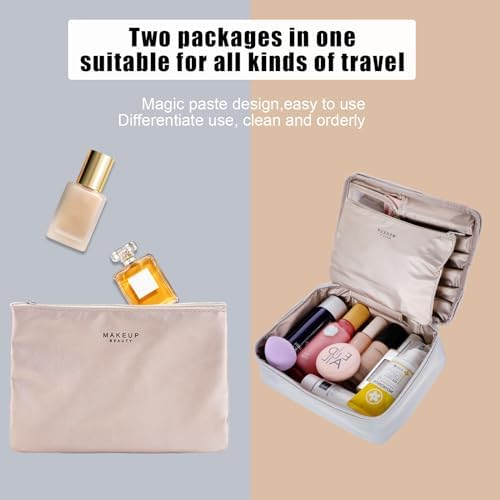 Queboom Travel Makeup Bag Cosmetic Bag Makeup Bag Toiletry bag for women and girls