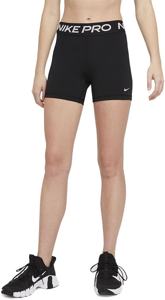 womens Nike Pro Boy Shorts - BLACK/(WHITE)