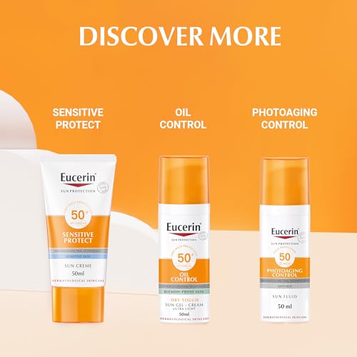 Eucerin Sunscreen Hydro Protect Face Ultra Light Fluid, High UVA/UVB Protection, SPF 50+, Suitable for Daily Use, Non sticky, Non Greasy, Suitable for All Skin Types, 50ml