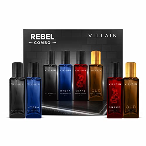 Villain Rebel Luxury Perfume Gift Set for Men 4x20 ML | Perfume with Long Lasting Fragrance | EDP