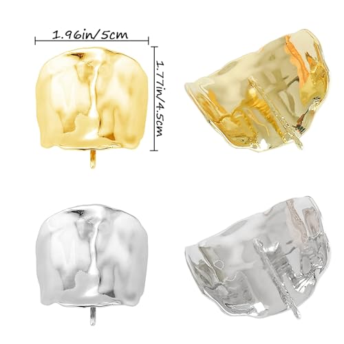 KASTWAEV 2 Pcs Ponytail Holder Hair Clips, French Metal Hair Cuffs, 1.96Inch Hair Accessories for Women, Elegant & Simple, Idea for Women & Girl (Gold, Silver)