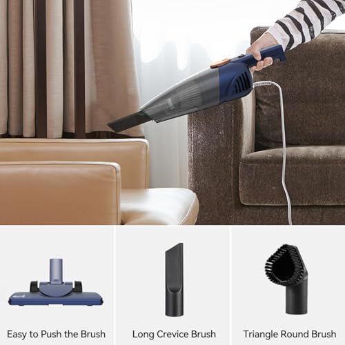 Deerma DX118C Pro 2-in-1 Handheld Vacuum Cleaner, Vacuum Cleaner 600W 15kPa Strong Suction Powerful Lightweight 5M Power Cable | HEPA Filtration Upright & Handheld Vacuum Dual Usage