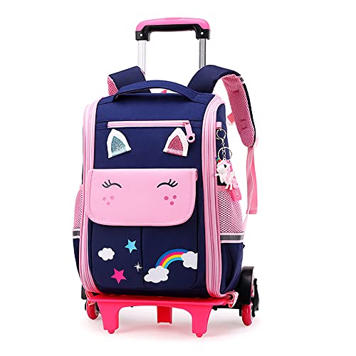 TOMVAES Unicorn Backpack for Preschool,Backpack for School,Roller Bag with Wheels,Double Handle Rolling Backpack,Girls Travel School Children Toddler Trip Rolling Bag Girls Travel Roller Bag