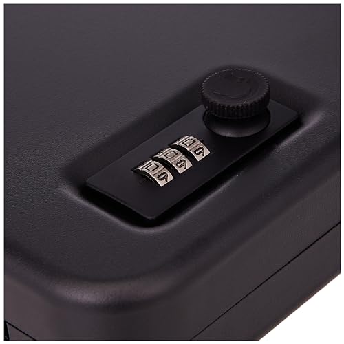 Bulldog Vaults Personal Safe with Steel Combination Lock and Security Cable Bulldog Cable, Black , 9.5 x 6.5 x 2-Inch , BD1126
