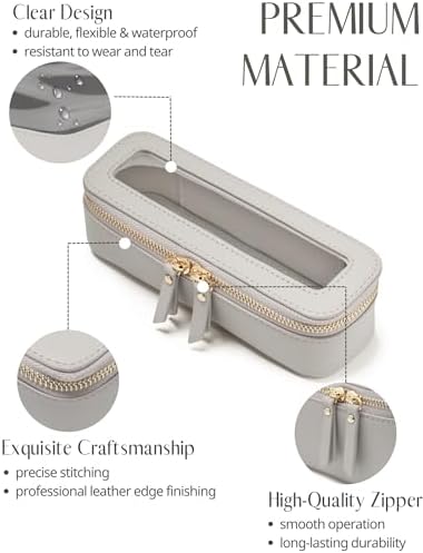 Small Cosmetic Bag for Purse Mini Makeup Bag for School Cute Clear Make Up Pouch for Travel Tiny Leather White Make Up Organizer Case for Backpack Toiletry Bag Waterproof Square Pouch with Zipper