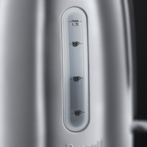 Russell Hobbs (20441) Snowdon Kettle - 1.7L, 3000W, Stainless Steel, Rapid Boil, Perfect Pour, Auto Shut-Off, Cordless, 1-Year Warranty, Silver