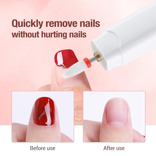 TERRIFI Portable USB Nail Drill, Electric Nail Files, USB Electric Nail File for Acrylic Gel Nails, Cordless Portable Electric Nail Drill Machine, Manicure and Pedicure Tools for Nail Art DIY