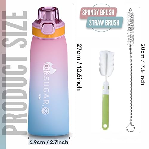 ArcShine??Air Up Water Bottle ??Air Up Bottle with 7 Flavored Pods Multi Colors, Fruit Scented Flavored Water Bottle for Kids, Sports and Travel 700 ml, Leak Proof (Gradient Pink & Sky Blue)